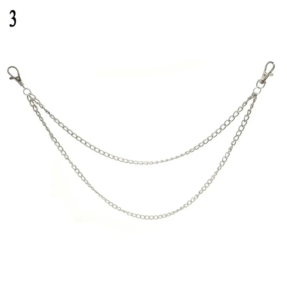 Серый 2-3Layers рок-панк крюк брюки талия звено пояс цепь металлический кошелек Серебряный хип-хоп цепи ремни для женщин мужские аксессуары для брюк - Цвет: Серый
