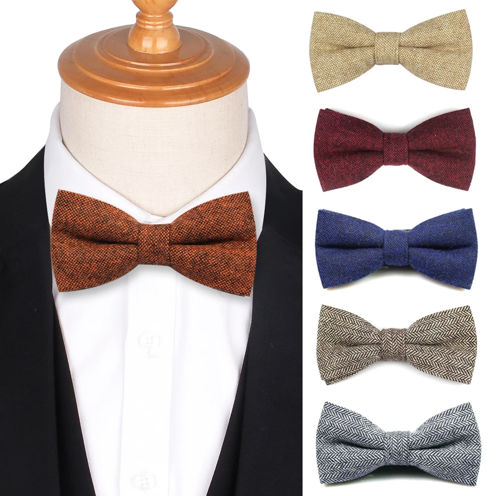 Галстуки-бабочки для мужчин и женщин, шерсть, галстук-бабочка, регулируемые галстуки-бабочки для девочек и мальчиков, для свадьбы, шерстяные галстуки-бабочки, аксессуары, галстук-бабочка