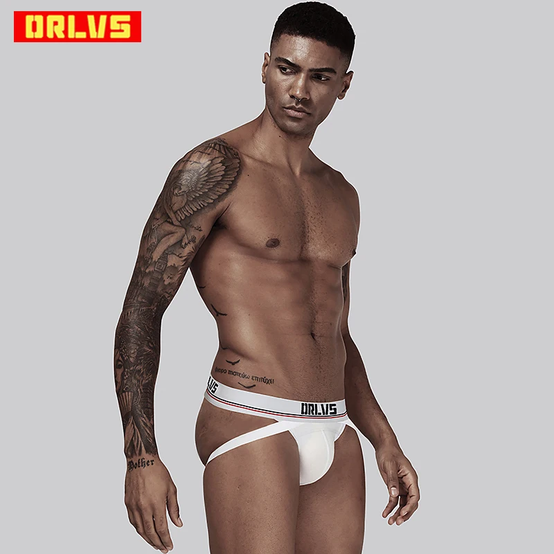 

ORLVS Brand Sexy Men Underwear Sexy gay Male Underwear Cotton Male Panties Breathable Men Thong G-String cueca tanga OR405