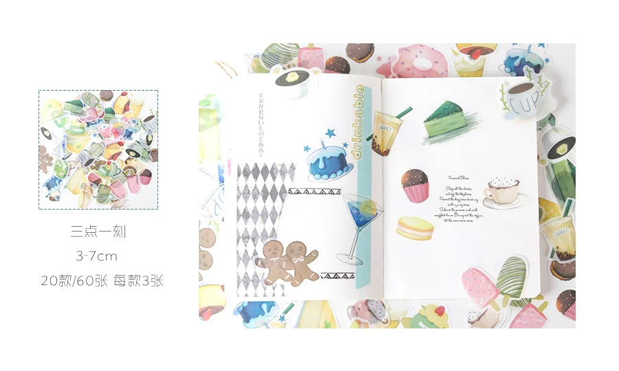 60 pcs/pack Dream Whale Decorative Sticker Set Diary Album Label Sticker DIY Scrapbooking Stationery Stickers Escolar