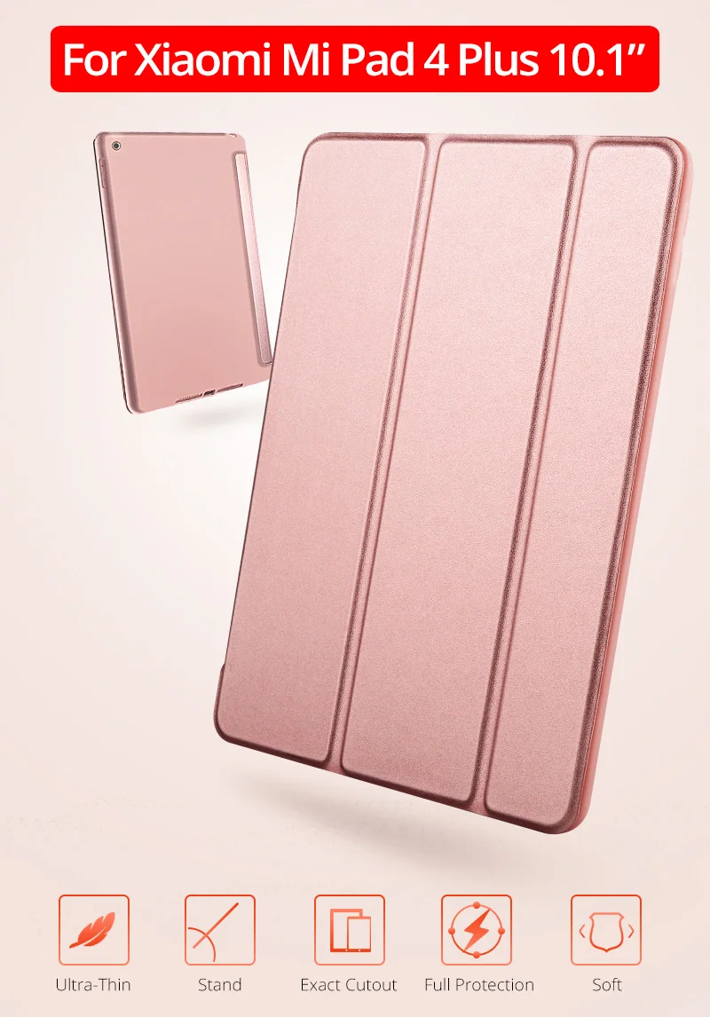 Чехол для Xiaomi Mi Pad 4 Plus, ультратонкий Магнитный чехол-подставка, силиконовый мягкий смарт-чехол для Xiaomi Mi Pad 4 Plus 10,1 Tablet Funda