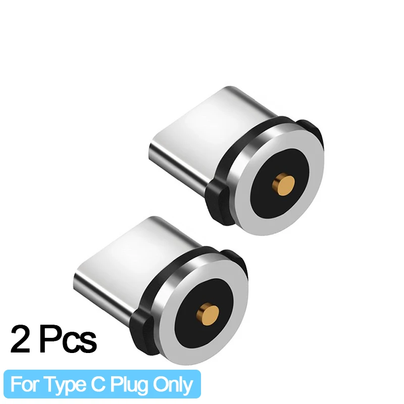 2Pcs Plug For Type C Круглый Магнитный кабель штекер 8 Pin type C Micro USB C вилки Быстрая зарядка Телефон Магнит зарядное устройство разъем для iPhone(только Магнитная застёжка - Цвет: 2Pcs Plug For Type C