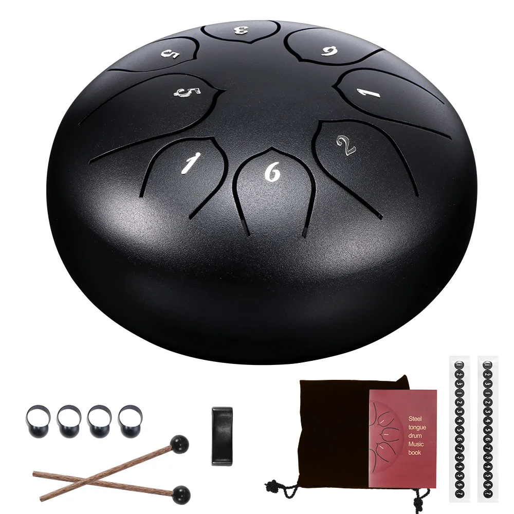 6 дюймовый стальной барабан с язычком 8 tune Hand Pan барабаном барабанными палочками