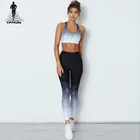 Комплект спортивный женский для фитнеса и йоги, с камуфляжным принтом