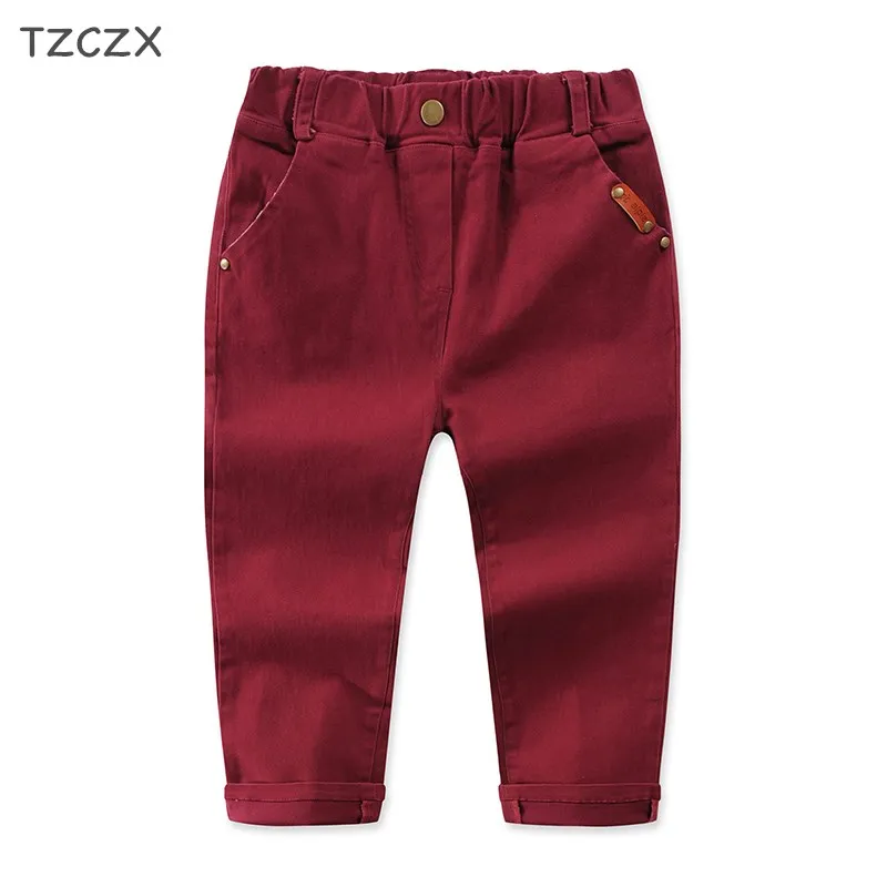 Новые детские штаны классические повседневные хлопковые однотонные брюки
