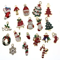 19pcs christmas charm pendant for jewelry making sock snowflake santa claus bell elk for necklace bracelet diy jewelry findings