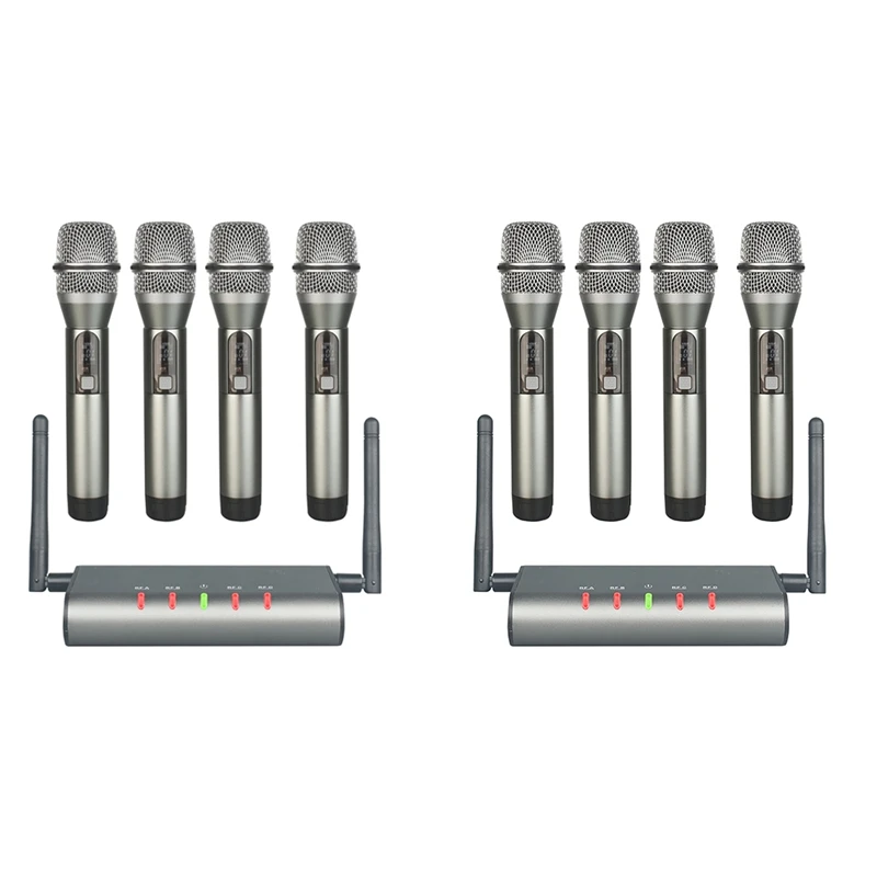 4 канальная Беспроводная микрофонная система Quad UHF беспроводной микрофон ручных