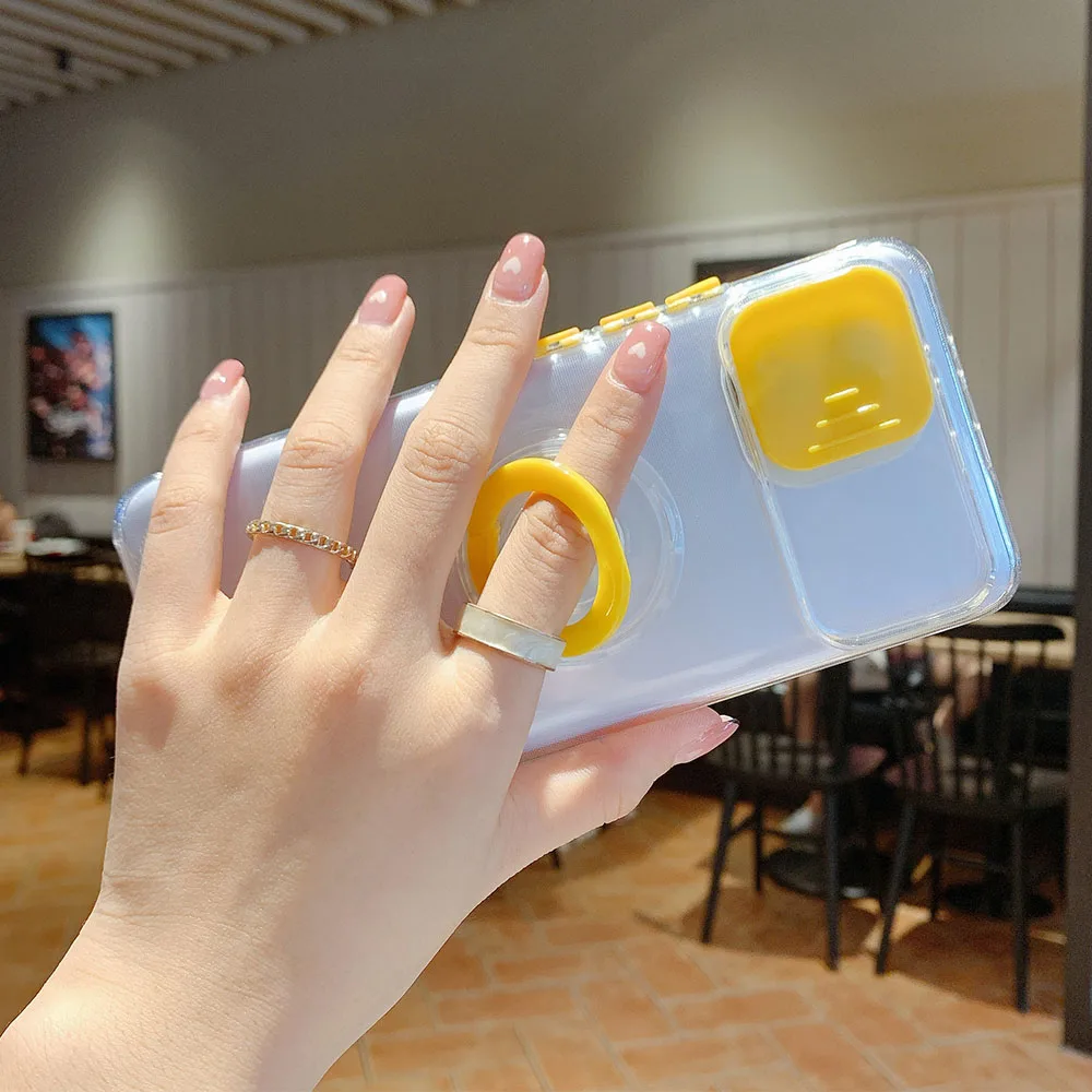 Прозрачный чехол с кольцом-держателем для объектива камеры Xiaomi Redmi Note 10 9 Pro Mi 11 Lite