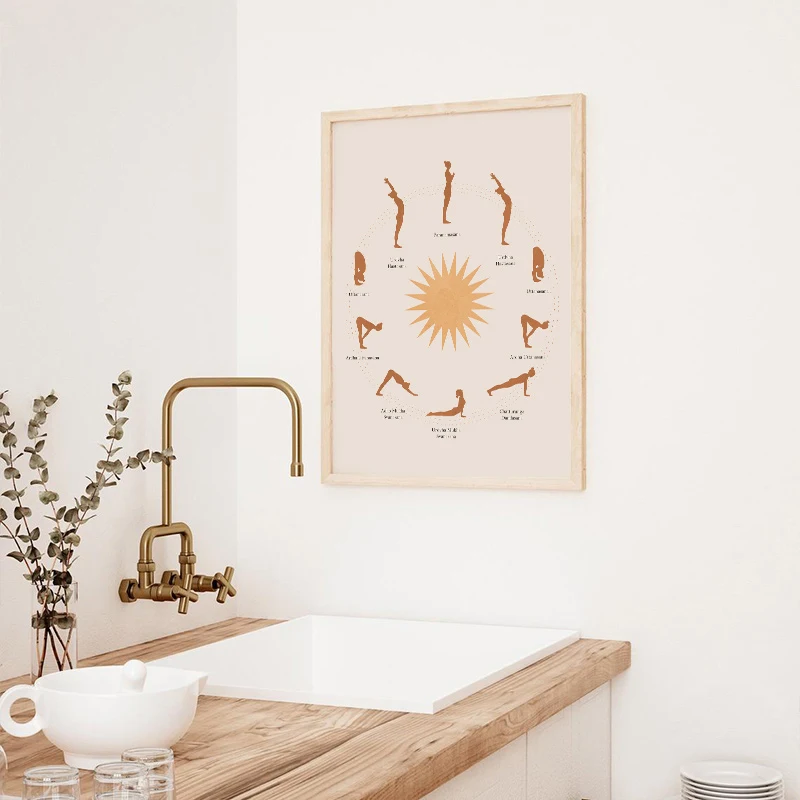 Медитация 7 Чакр Йога Спортивный гид плакат настенное искусство холст живопись