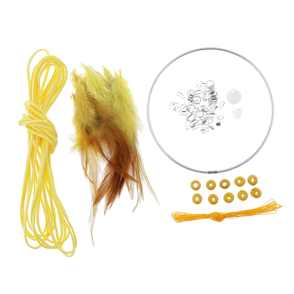 

1 Pack Of Iron Rings ,Suede Leather Cord ,Feather Beads For Dream Catcher