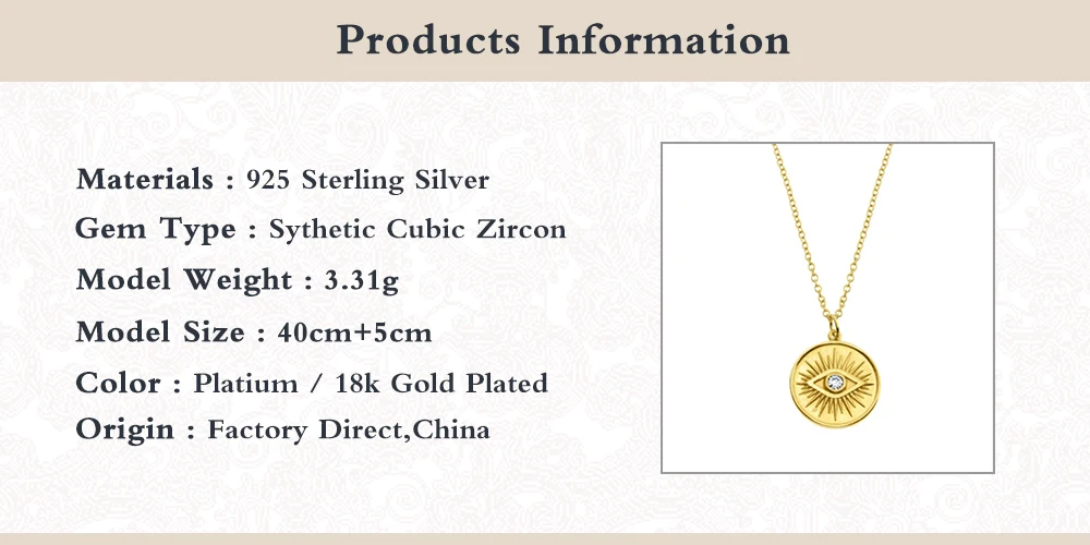 

Sterling 925 Silver Eye Patter Necklace Personality Latest Fashion Diamond Necklace Fine Jelwel Accessories For Engagement Party