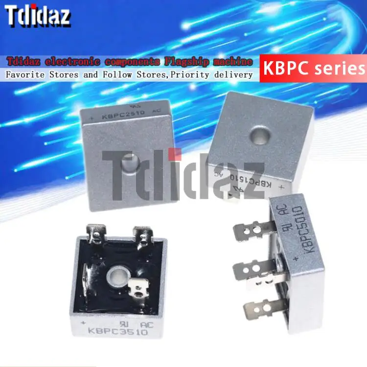 Новый однофазный выпрямительный мост KBPC1510 KBPC2510 KBPC3510 KBPC5010 квадратный 2 шт. |