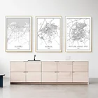 Городская линия, трафик, карта, печать, абстрактный стиль, холст, картины, черно-белая Настенная картина, Современное украшение для гостиной и дома
