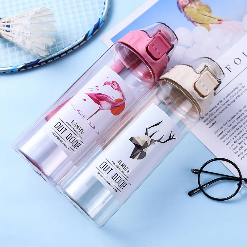 500 мл бутылка для воды портативные мои бутылки женщин девушки открытый Фламинго