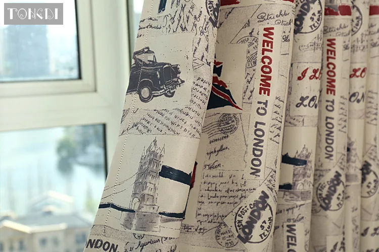 TONGDI Детские затемненные шторы мультяшный принт Юнион Джек для дома спальни