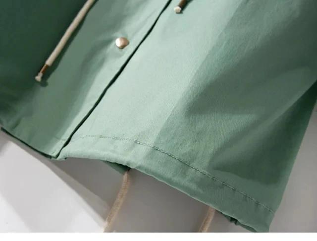 

Autumn Winter Women' Windbreaker Drawstring Coat Hooded Loose Trench 2020 New Feamle Trench