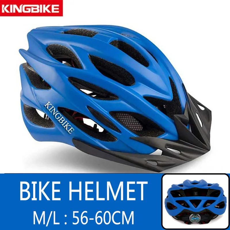 Blue KINGBIKE шлем для шоссейного велосипеда MTB велосипедный шлем для мужчин и женщин ультралегкий в форме со съемным козырьком для активного отдыха - Цвет: Blue