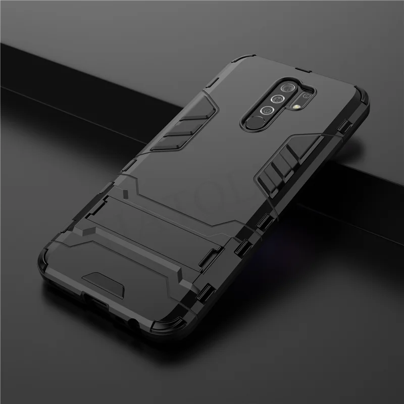 For Xiaomi Poco M2 Reloaded Case Poco M2 Cover Shockproof TPU Bumper Armor Robot Stand Holder Phone Back Case Poco M2 Reloaded