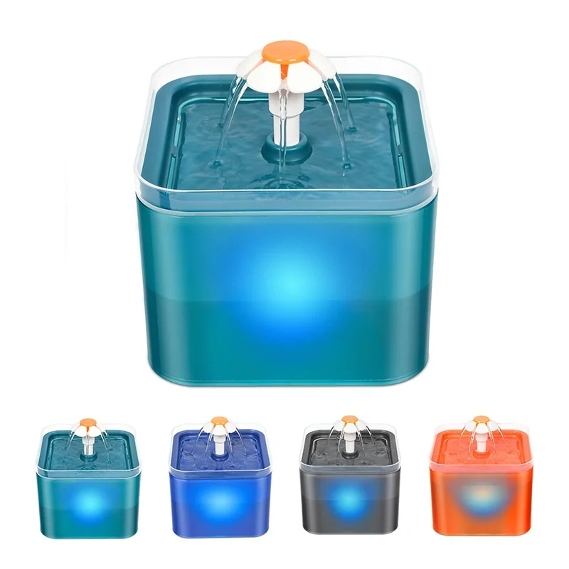 Automatic Cat Waterer Usb Filter Pet Led Light Smart Water Dispenser 2l Feeder 2021 Latest Style | Дом и сад