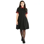 Migazure; Сезон весна-осень; Tiddlywinks черного цвета в шотландскую клетку средней короткое платье; женские 2021 хлопок 50s Одри ретро рокабилли качели платья