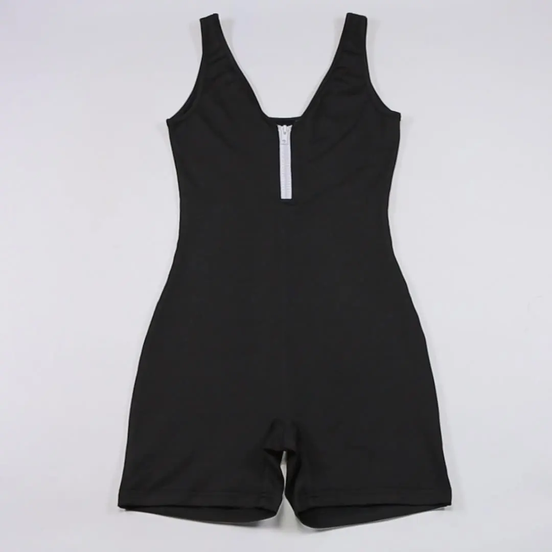 

Sexy Skinny Zipper Soild New Arrivals 2021 Jumpsuit Bodysuits for Women