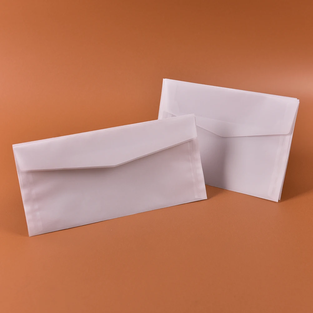 

10pcs Translucent Blank Vellum Envelopes Vintage Sulfuric Acid Paper Envelopes DIY Postcard Card Storage For Wedding Invitation