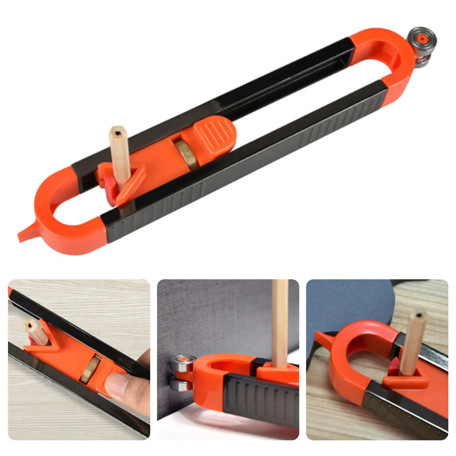 

1PC Profile Scribing Ruler Contour Gauge With Lock Adjustable Locking Woodworking Measurement Tools +3PC pencils