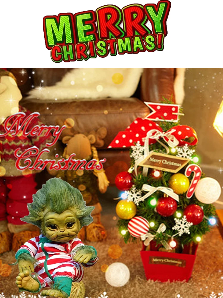 

Рождественская игрушка новорожденный младенец, плюшевая игрушка, милая Реалистичная мультяшная кукла-игрушка, рождественские подарки для ...