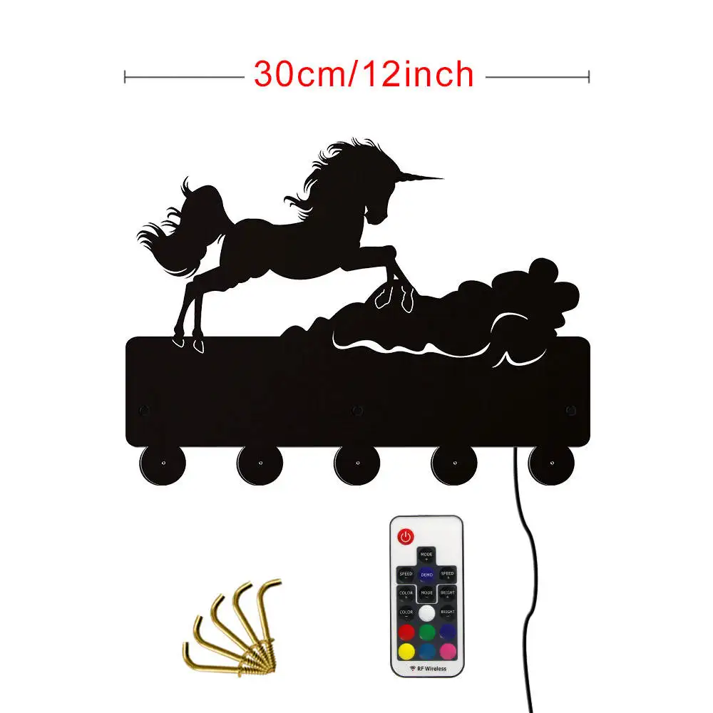 Настенные крючки с подсветкой &quotпрыгающий Единорог&quot летающая лошадь