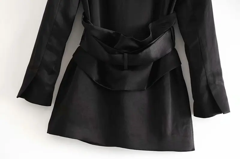 Star firefly solid color one buckle belt satin suit female silk satin texture casual suit elegant office business women
