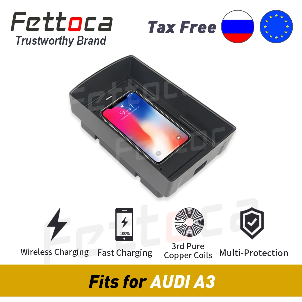 Автомобильное беспроводное зарядное устройство QI панель для быстрой зарядки с