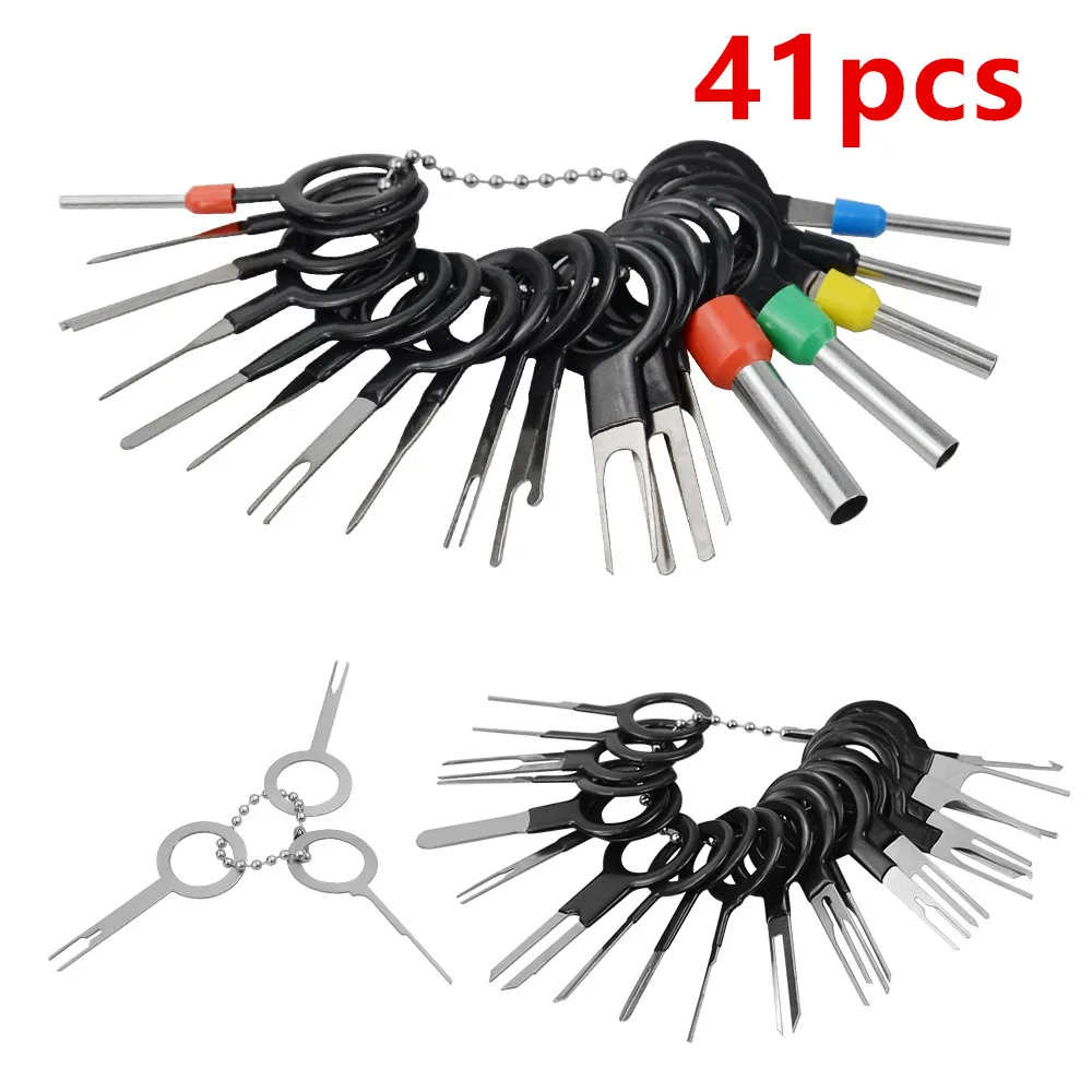 

3/8/18/38/41pcs Car Terminal Removal Tool Wire Plug Connector Extractor Puller Release Pin Extractor Kit For CarPlug Repair Tool
