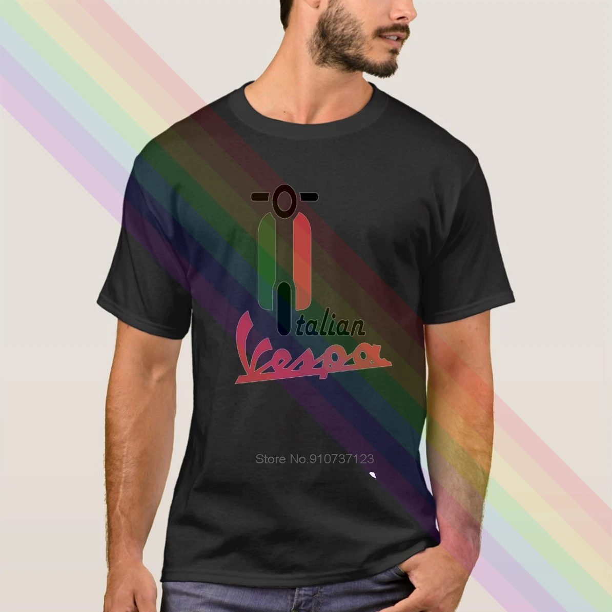 Vespa Новое поступление 100% летние футболки из 2020 хлопка с итальянским флагом для