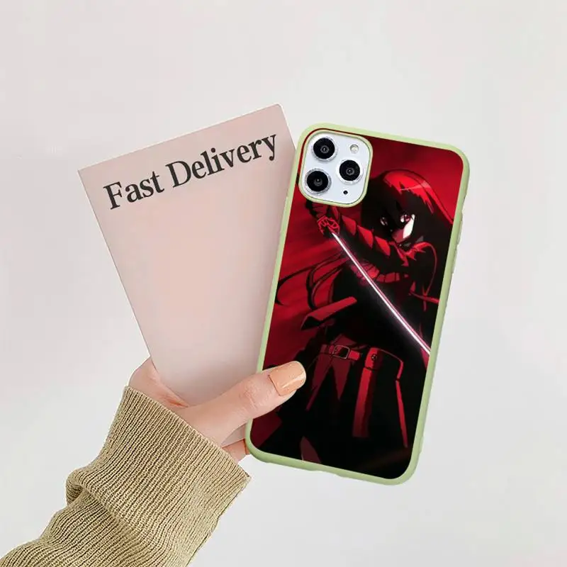 

Akame Ga Kill Anime Girl Phone Case Candy Color for iPhone 11 12 mini pro XS MAX 8 7 6 6S Plus X 5S SE 2020 XR