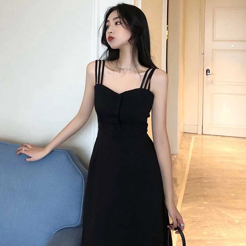 

2021 Summer Sexy Lady Dress Vintage Fashion French Party Holiday Dresses One-Piece Korean Elegant Women Slim Dress Midi Dress