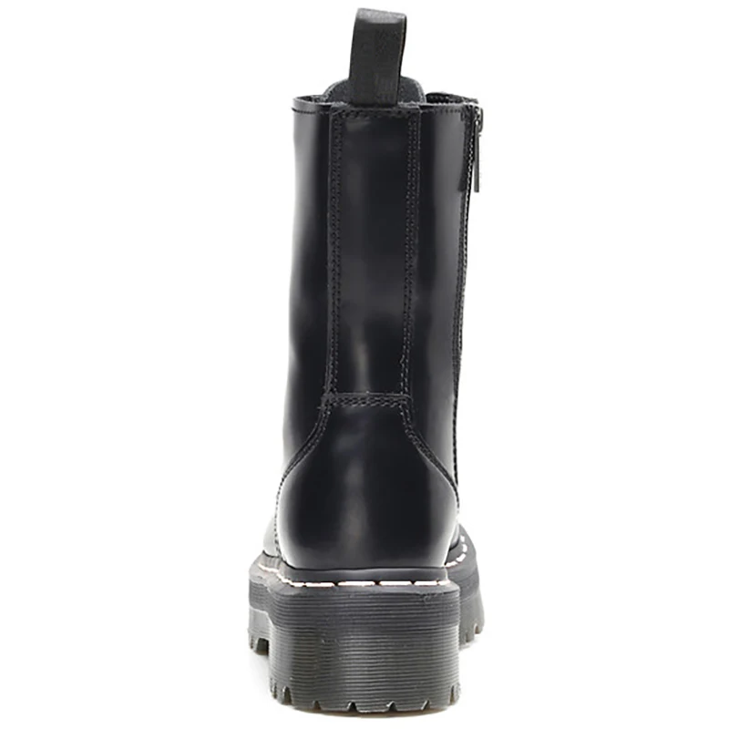 Брендовые женские ботинки на платформе зимние мотоциклетные из натуральной кожи