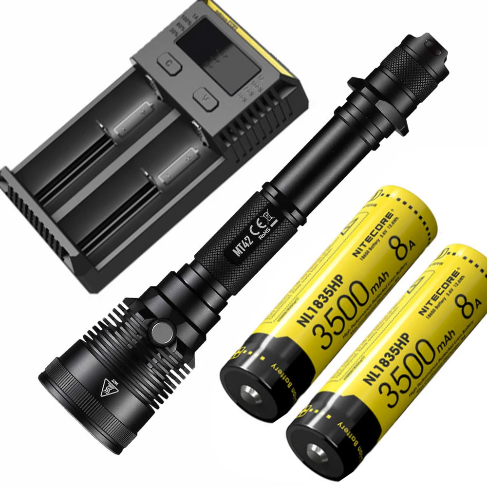 NITECORE MT42 тактический фонарь CREE XHP35 HD светодиодный макс. 1800 люмен дальний бросок 470 метров уличный охотничий фонарь-прожектор - Испускаемый цвет: MT42 NL1835HP I2
