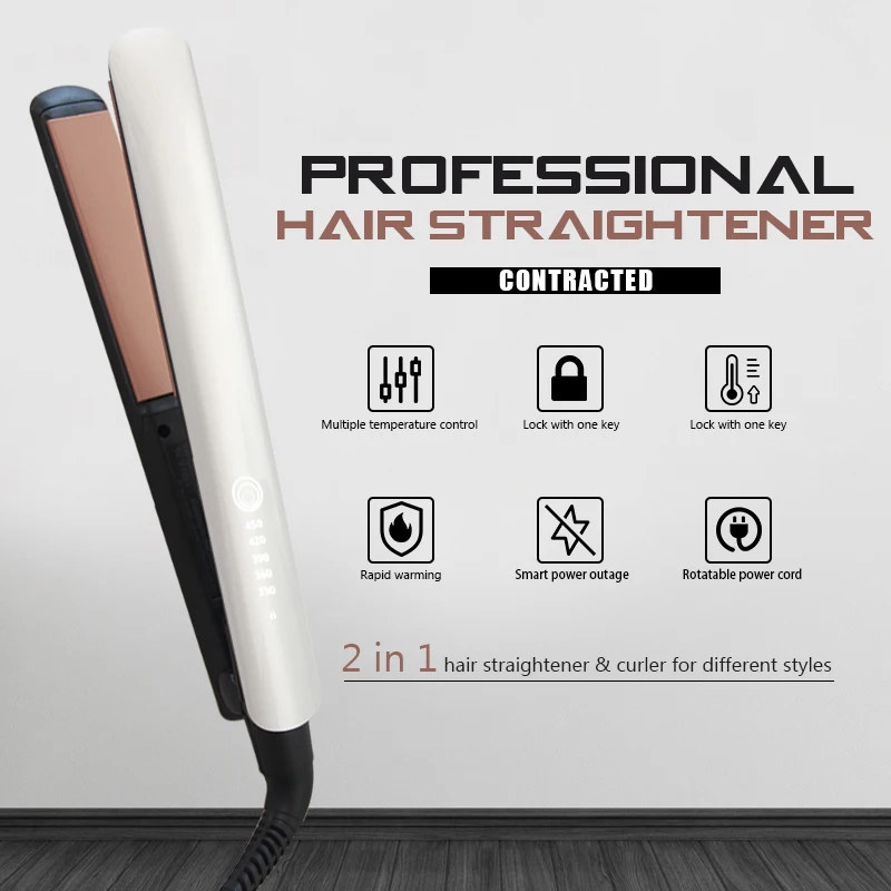 Выпрямитель для волос профессиональный керамический утюжок со светодиодной
