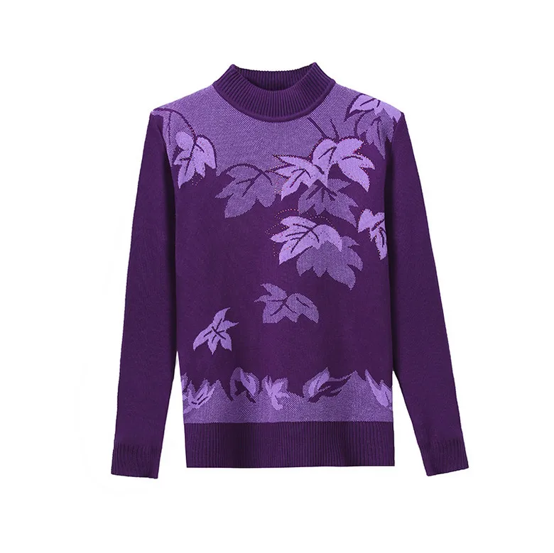 Пуловер вязаный среднего возраста мать осень зима нижний свитер женский