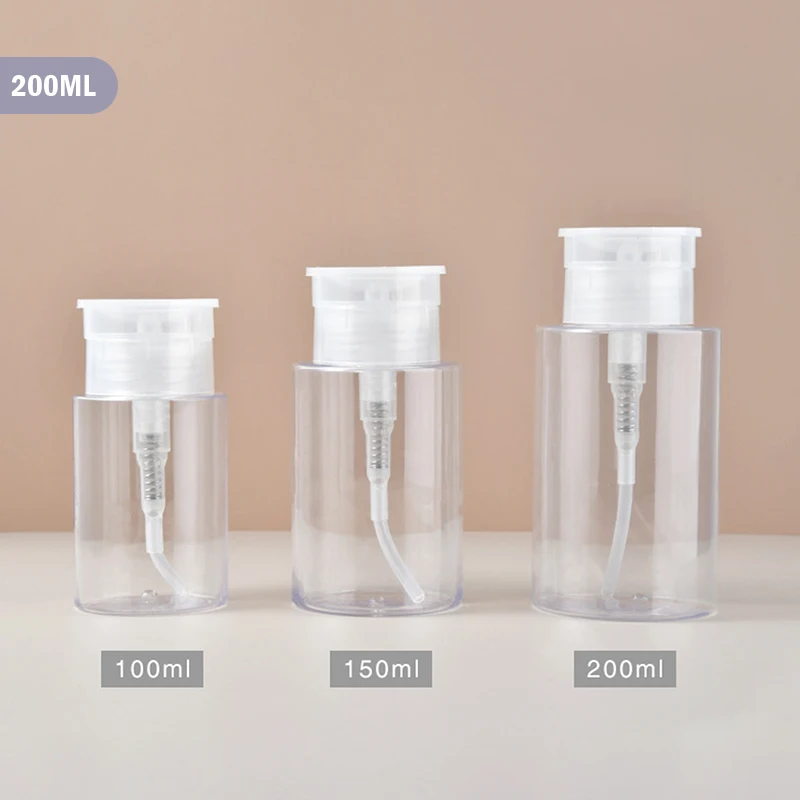 

100/150/200 мл Пустой дозатор с прессом, многоразовые бутылки для макияжа, средство для снятия лака для ногтей, инструменты для макияжа