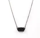 Ожерелье с кулоном-друзой женское, маленькое овальное ожерелье с подвеской в виде когтя черного цвета