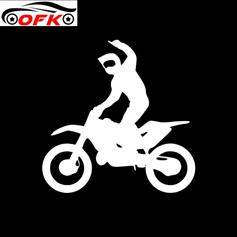 

OFK 13.8*13.8CM Cool Stickers Motocross Racing Track Fashion Personality Cartoon Vinyl Decals Car Styling