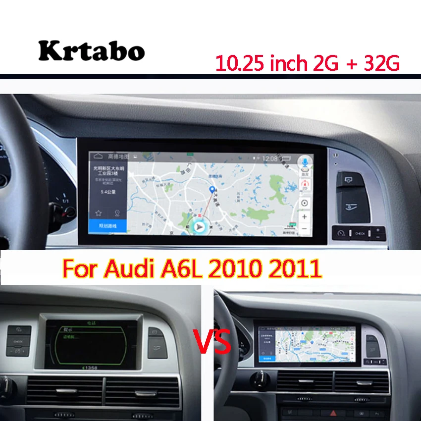 Автомобильный Радио Android мультимедийный плеер для Audi A6L 2010 2011 2012 10 25 дюймов