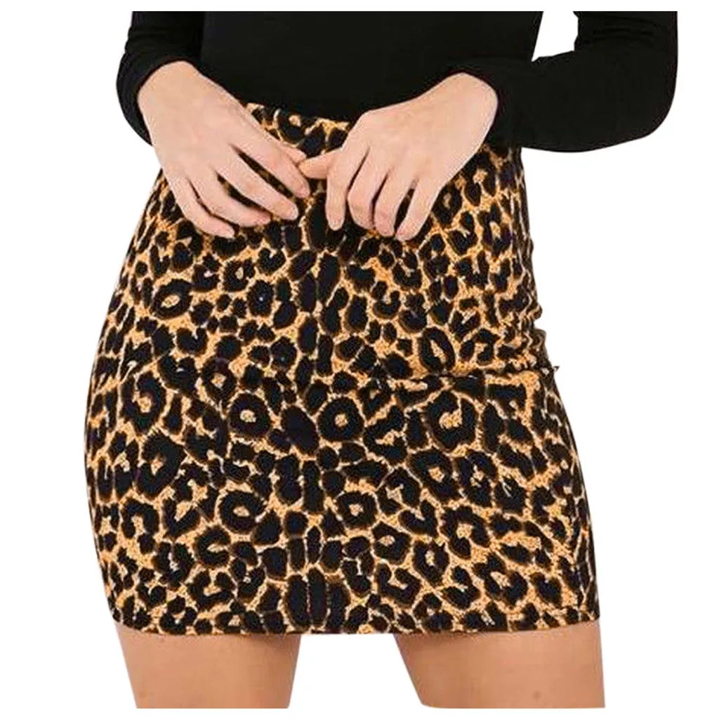 Женская юбка с леопардовым принтом ropa mujer Сексуальная мини карандаш высокой