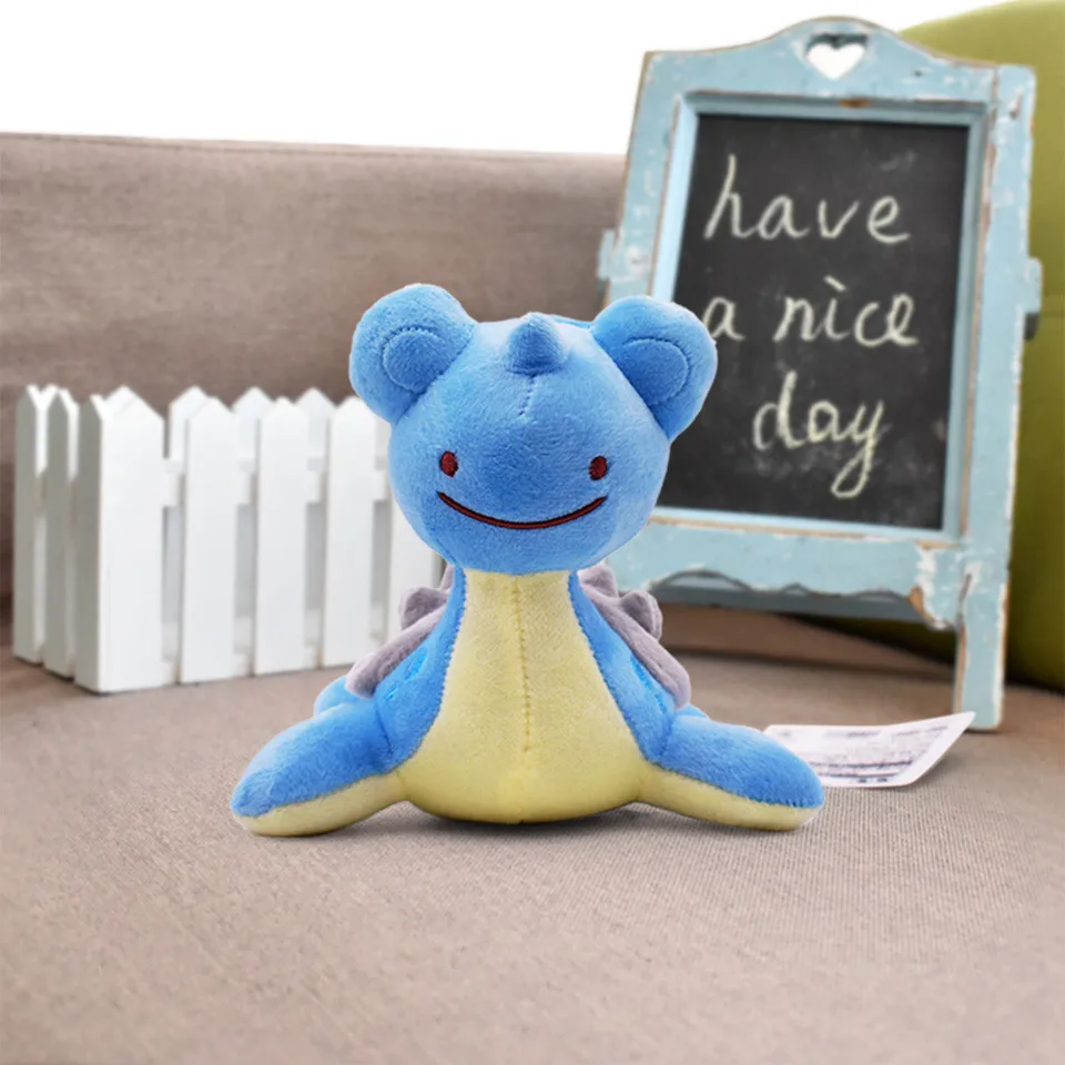 17 см японская аниме Кукла драконит плюшевые игрушки Peluche куклы мягкие животные сидящие Куклы Kawaii желтый милый Рождественский festy - Цвет: Lapras