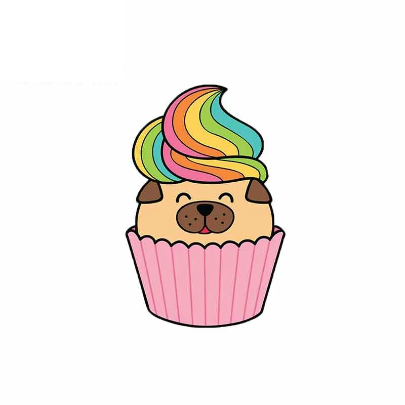 

15cmx11cm Creative Cupcake Dog Vinyl Car stickers Decals Motorcycle Accessories Car-Window Decorative Goods PVC