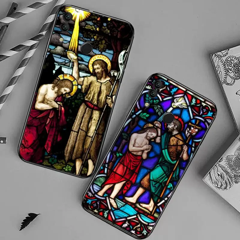 

The Baptism of Jesus Retro painting Phone Case For Huawei honor Mate 10 20 30 40 i 9 8 pro x Lite P smart 2019 Y5 2018 nova 5t