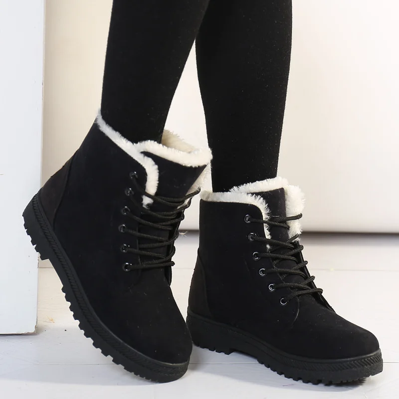 Autumn And Winter 2021 New Large Snow Ankle Boots Women's Warm Shoes Flat Heeled Women's Short Plush Cotton Padded Shoes