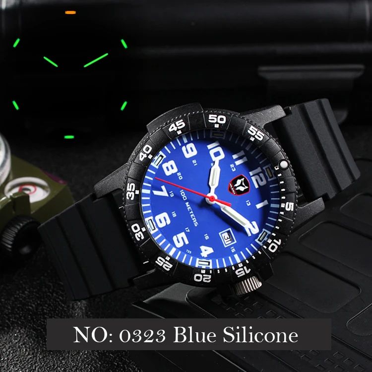 

Tritium Diving Watches Carbon Fiber Men Quartz Watch T25 Green Ronda Movement Watch WR100M Military Watch relogio masculino