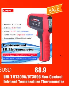 UNI-T UT300A/300C/300 S Бесконтактный лазерный Инфракрасный цифровой Инфракрасный термометр пистолет с ЖК-дисплеем измеритель температуры